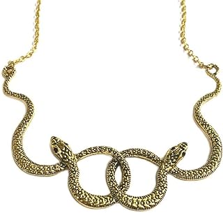 INENIMARTJ Snake Choker Necklaces Goth Serpent Necklace Cuban Link Chain Snake Necklace for Women Girls Hypoallergenic Bib Collar Snake Accessories Jewelry Gift