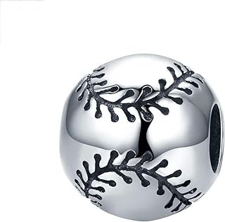 Junyi Jewelry Volleyball Charm 925 Sterling Silver Sport Charm Ball Charm Basketball Charm USA Football Charm for Pandora Charm Bracelet