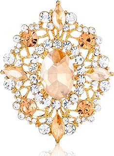 Elegant Vintage LAXPICOL Brooch Pin with Austrian Crystals for Women - Durable Alloy, Classic Design