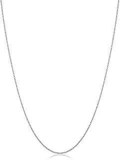 Kooljewelry 10k White Gold Delicate Lightweigtht Thin Rope Chain Necklace For Women (14, 16, 18, 20, 24 or 30 inch - 0.7 mm)