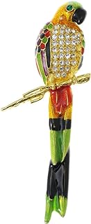 Pin-Clasp Vintage Parrot Brooch - Alloy-Made, Colorful Rainbow Enamel Design – Perfect Accent for Fashion Enthusiasts – Uniquely Shaped