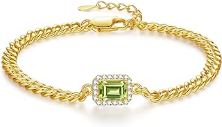 ZHOU LIU FU Gold Bracelets for Women Healing Stone Peridot Clear Crystal Charm Bracelet Silver Jewelry Green CZ Diamond Jewelry trendy vintage