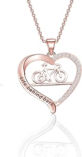 CHOORO Bicycle Necklace Bicycle jewelry Life Behind Bars Necklace Dainty Bicycle Pendant Necklace Sport Gift For Bicycle Lover Fans