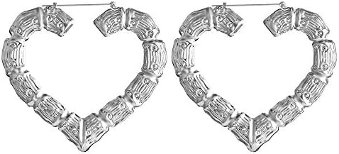 New Ethnic Style Geometric Hoop Earrings Gold Silver Color Alloy Tone Bamboo Punk Women Jewelry