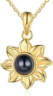 JewelOra Personalized Photo Necklace for Women Custom Photo Projective Necklace Pendant for Mom Memory Projective Necklace