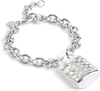 COACH Womens Signature Quilted Lucite Padlock Charm Bracelet