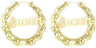 Gold Hoop Bamboo Earrings for Women Big Circle 70s 80s Earrings Studs Chunky Gold Hoop Earrings Jewelry Gifts for Birthday Mother's Day Graduation Christmas