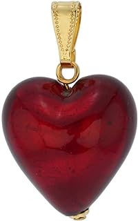 Glass Of Venice Murano Glass Blown Red Heart Pendant Necklace For Women - Handmade In Italy