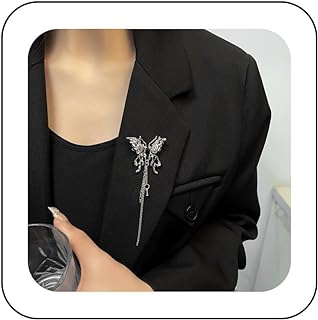 Women's Black Crystal Silver Alloy Butterfly Brooch Pin with Butterfly Clasp, No Gemstone - Elegant Design for Formal or Casual Wear