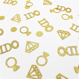Gold Wedding Table Glitter Paper Diamond Ring Confetti Bachelorette Bridal Shower Party Decorations I Do Engagement Party Table Scatter Bachelorette Party Favors