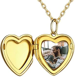 Personalized Photo Locket Necklace for Women, Customized Photo/Text, Stainless Steel/925 Sterling Silver, Come with Box
