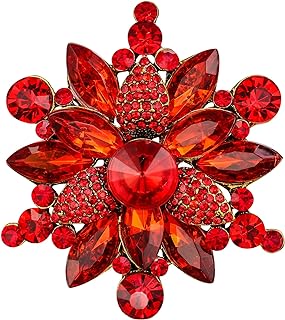 BriLove Women's Crystal Rhinestone Marquise Flower Brooch Pin for Party Prom