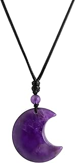 Sacina Crescent Moon Necklace, Healing Crystal Necklace, Boho Necklace, Hippie Necklace, Summer Necklace, Beach Necklace, Christmas New Year Jewelry Gift for Women