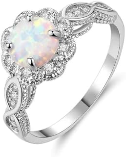 Opulent Moissanite-Embellished DIYA Opal Engagement Ring with Rose Gold Plating for Women, Classic Twisted Design