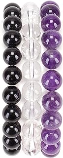 Cherry Tree Collection Gemstone - Small, Medium, Large Sizes - 3 Beaded Bracelet Set With Gift Box - Bracelets For Men, Women, and Teens - 8mm Beads