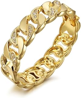 Gold Polished Chunky bracelet |Chunky Cuff Bracelets for Women|Wide Gold Bangle Bracelet for Women