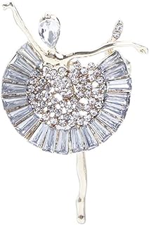 Rhinestone Ballet Dancer Brooches for Women Girls, Cute Crystal Dancing Ballerina Brooch Pins Scarves Shawl Clip Dress Accessories
