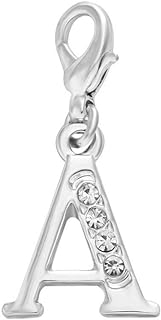 SENFAI 26 Alphabet English Letters Crystal First Initial Name Charms for Bracelet,Necklace,Zipper Puller