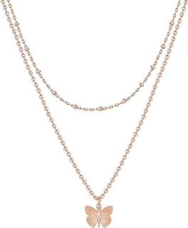 PAVOI 14K Gold Plated Layering Necklaces | Stylish Minimalist Design Pendant Necklaces | Butterfly, Heart, Lock, Evil Eye, Coin, Lightning Bolt, Circle, Cross Pendants for Women