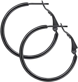 FOCALOOK 14K Gold Plated Lightweight Thin Hoops| Custom Name Hoop Huggie Earrings for Women 30/40/50/70/100mm