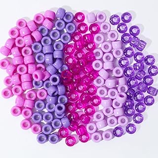 NITOPUPU Small Purple Kandi Bead Bracelets in Acrylic with Stretch Cord - Versatile 1200pcs Pony Bead Set for DIY Jewelry and Crafts