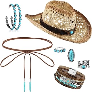 Bohemian Western Jewelry Turquoise Set Women Boho Pendant Long Choker Layered Bracelet Turquoise Earring Gemstone Ring