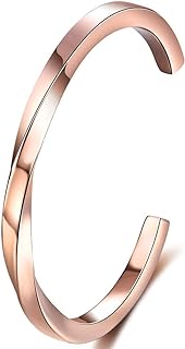 Jude Jewelers Stainlesss Steel Twisted Wave Classical Simple Plain Open Cuff Bangle Bracelet