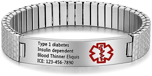 Lobster Claw Clasp Medical ID Bracelets - Versatile Rope Chain Design for Adults - Personalized Stainless Steel Medic Alert Accessory by Jewelstruck