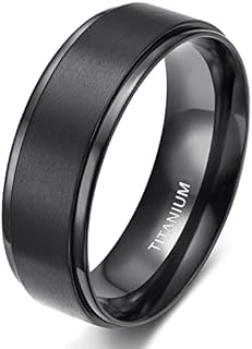 TIGRADE 4mm 6mm 8mm 10mm Black Titanium Rings Wedding Band Matte Comfort Fit for Men Women Size 3-15