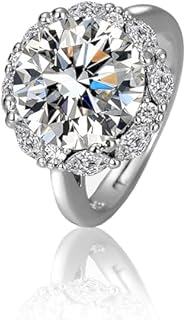 Stunning 5 Carat Round Engagement Rings for Women Elegant and Timeless Wedding Rings for Women,Oval Engagement Ring,Stainless Steel Wedding Rings for Women. (Ring 1)