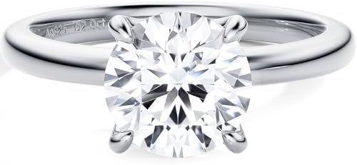 2ct Moissanite Solitaire Engagement Rings for Women, D Color VVS1 Clarity Lab Created Diamond Rings 14K White Yellow Gold Vermeil Moissanite Rings for Women Promise Rings for Her Jewelry Gifts