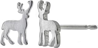 Boma Jewelry Sterling Silver Matte Deer Stud Earrings