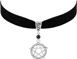 Sacina Gothic Pentagram Choker Necklace, Zinc Alloy Pentagram Pendant, Goth Choker, Goth Necklace, Gothic Necklace, Goth Jewelry Gift for Women, Christmas Gift for Women