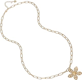 Betsey Johnson Pearl Flower Pendant Long Necklace
