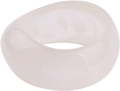 Domed Resin Statement Bangle with Easy Hook Clasp for Women, Unique Skewed Geometric Design, Ideal Jewelry Gift for Ladies