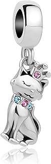 NARTGO Cute Pet Cat Charm Compatible with Pandora Charms Bracelets
