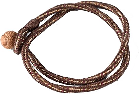 Red Japanese Kumihimo Silk Braided Bracelet for Men Women, Braided Double Bracelet, Handemade Kimono Bracelet, Gift for unisex (Brown)