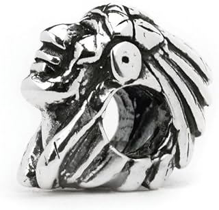 Novobeads Authentic Sterling Silver 1517 Native American Chief, Silver
