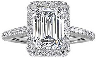 Platinum-Plated, 18k Gold Embellished, Square Cut Cubic Zirconia Engagement Ring for Women - Dainty Design