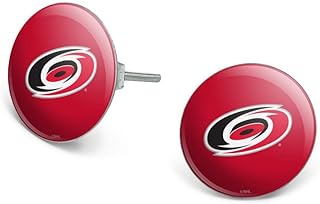 Carolina Hurricanes Logo Silver Plated Stud Earrings with Push Back for Sports Fans, Novelty Design