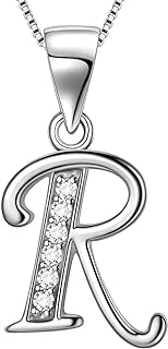 Aurora Tears Letter Necklace Initial 925 Sterling Silver Alphabet Pendant Crystal Name Gift Women Cubic Zirconia Jewelry