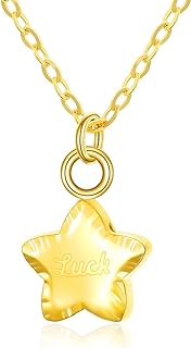 18k Yellow Gold Star Pendant Necklace Jewelry Gifts for Women Girls Her 16"-18" Chain