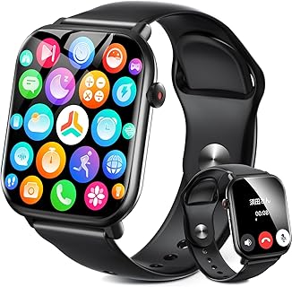 大画面2インチスマートウォッチ、Bluetooth通話、250+文字盤、IP67防水、メンズとレディースに最適な着信通知と長持ちバッテリー