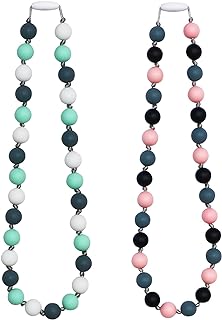 Premium Silicone Teething Bead Necklace with Breakaway Clasp for Children/Teens and Adults, BPA Free, Sensory Tool Design by Flyaway