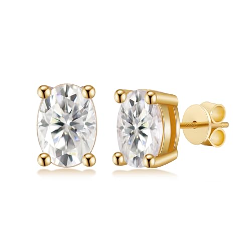 Cubic Zirconia Stud Earrings for Women,18K Gold Plated,Women’s 925 Sterling Silver Simulated Diamond CZ Earrings with Pear/Oval/Baguette/Princess/Triangle/Marquise Cut.