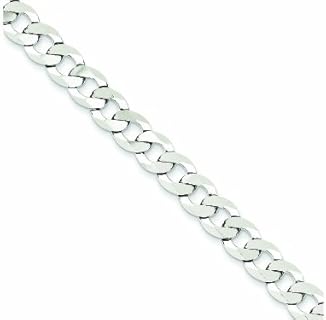 Lobster Claw Clasp, 16" Sterling Silver Flat Curb Chain Necklace, Elegant Design, Ideal for Everyday Wear and Style Enhancement