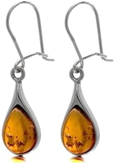 Amber Sterling Silver Dangle Earrings