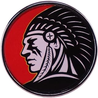 Native American Alloy Steel Pin Brooch with Unique Indian Chief Design for Cultural Enthusiasts - Round Shape Lapel Pin for Clothes, Backpack, Hat, Handbag