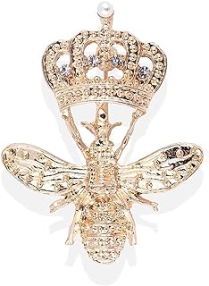 Rhinestone Bee Brooch Cute Crystal Animal Insect Brooch Lapel Pins for Women Men Vintage Metal Pin Scarf Clip Clothes Accessories Bag Decoration
