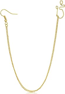 Clip-on Indian Nose to Ear Chain | Comfortable Stainless Steel Design | Non-Piercing MODRSA Jewelry | Elegant Gift for Fashion Lovers | Unique Geometric Shape